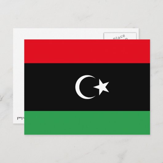 Carte Postale Drapeau libyen (Devant / Derrière)