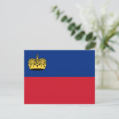 Carte Postale Drapeau liechtensteinois, Drapeau du Liechtenstein (Debout devant)