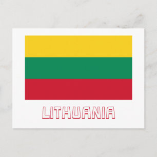 Carte Postale Drapeau Lituanie avec nom