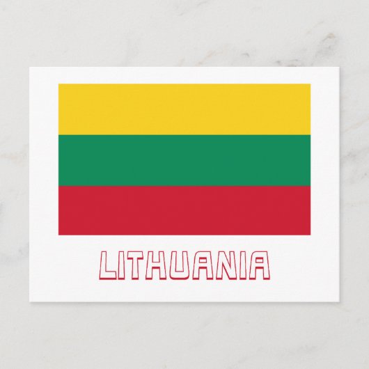 Carte Postale Drapeau Lituanie avec nom (Devant)