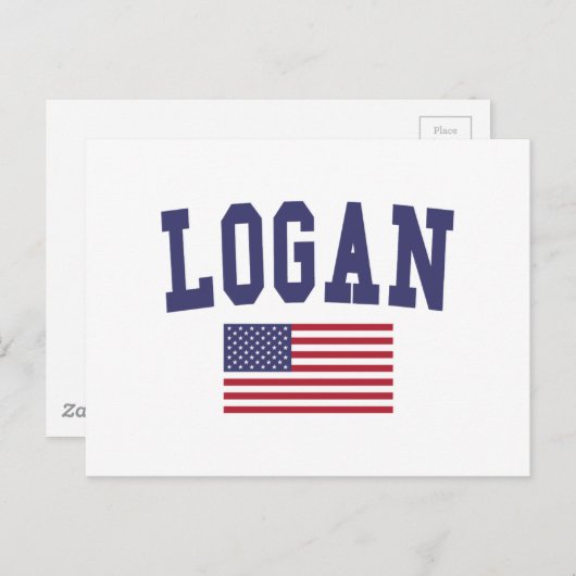 Carte Postale Drapeau Logan US (Devant / Derrière)