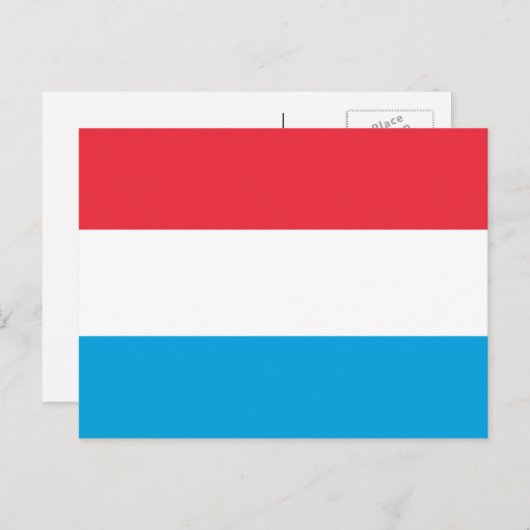 Carte Postale Drapeau luxembourgeois, Drapeau du Luxembourg (Devant / Derrière)