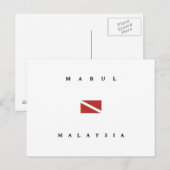 Carte Postale Drapeau Mabul Malaysia Scuba Dive (Devant / Derrière)