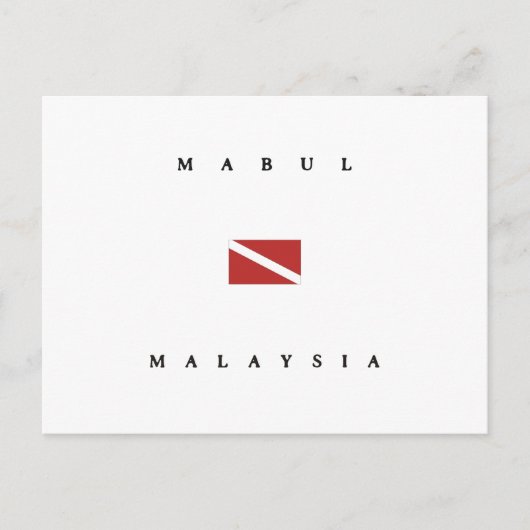 Carte Postale Drapeau Mabul Malaysia Scuba Dive (Devant)