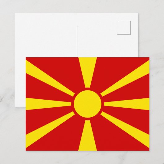 Carte Postale Drapeau macédonien (Devant / Derrière)
