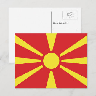 Carte Postale Drapeau macédonien, Drapeau de la Macédoine du Nor