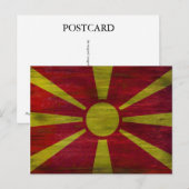 Carte Postale drapeau macédonien en détresse (Devant / Derrière)