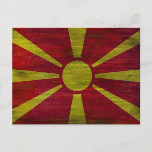 Carte Postale drapeau macédonien en détresse (Devant)