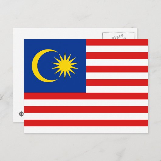 Carte postale Drapeau Malaisie (Devant / Derrière)