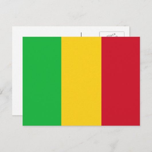 Carte Postale Drapeau malien, Drapeau malien (Devant / Derrière)