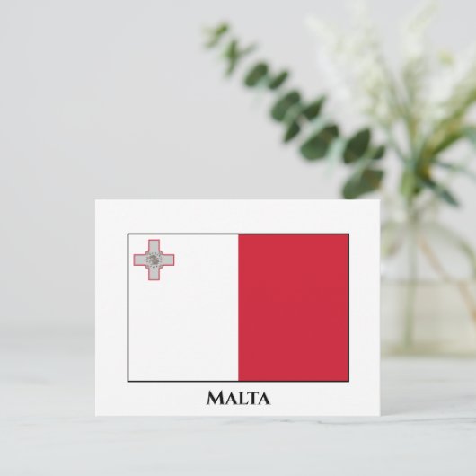 Carte Postale Drapeau maltais (Debout devant)
