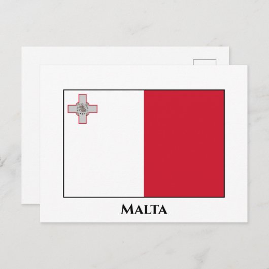 Carte Postale Drapeau maltais (Devant / Derrière)