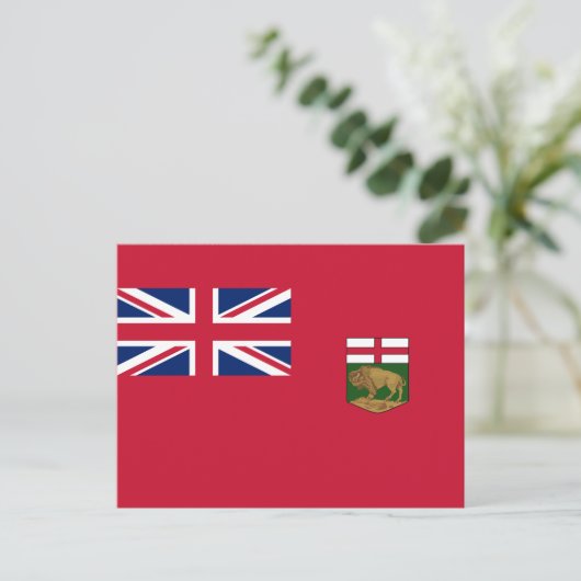 Carte Postale Drapeau Manitoba (Debout devant)