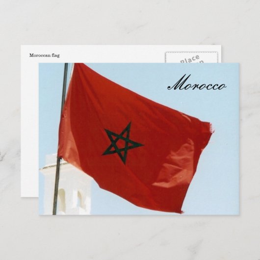 Carte Postale drapeau marocain (Devant / Derrière)