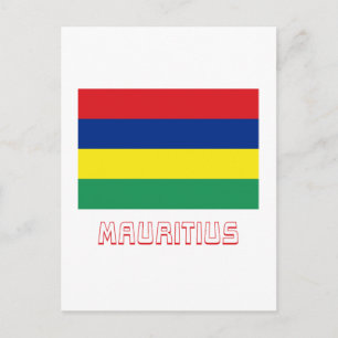Carte Postale Drapeau Maurice avec nom