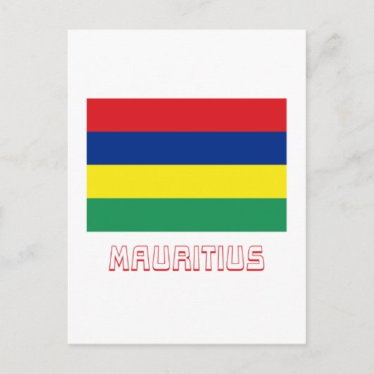 Carte Postale Drapeau Maurice avec nom (Devant)