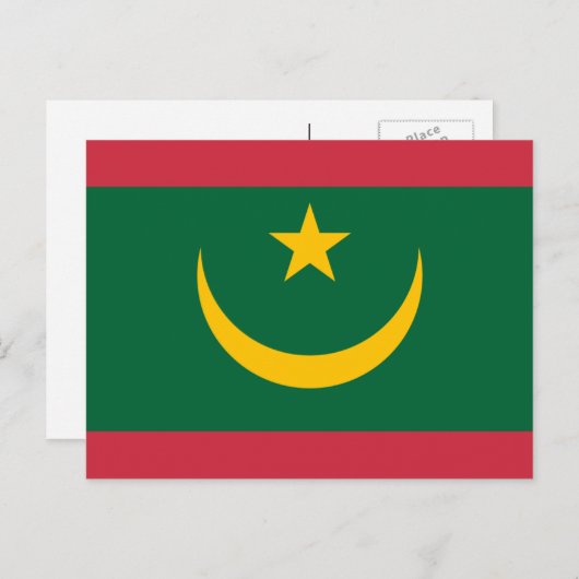Carte Postale Drapeau mauritanien, Drapeau mauritanien (Devant / Derrière)