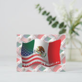 Carte Postale Drapeau mexicain américain (Debout devant)