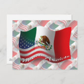 Carte Postale Drapeau mexicain américain (Devant / Derrière)