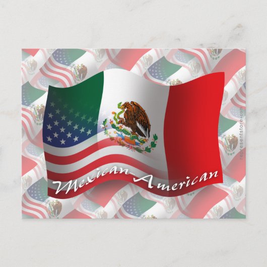 Carte Postale Drapeau mexicain américain (Devant)