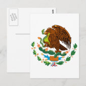 Carte Postale Drapeau mexicain / Armoiries mexicaines (Devant / Derrière)