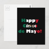 Carte Postale Drapeau mexicain Cinco de Mayo (Devant / Derrière)