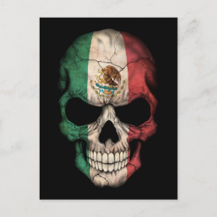 Carte Postale Drapeau mexicain en noir