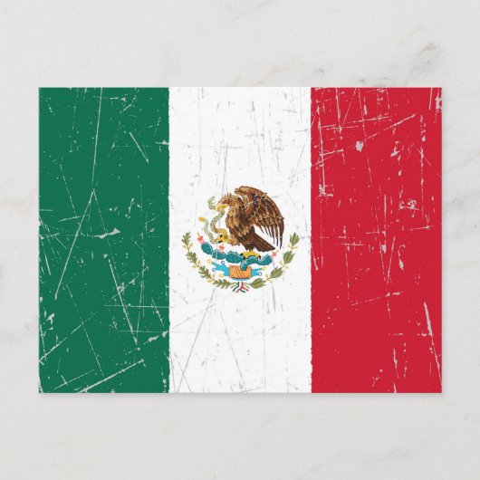 Carte Postale Drapeau mexicain griffé (Devant)