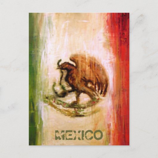 CARTE POSTALE DRAPEAU MEXICAIN - STYLE MEXIQUE (Devant)