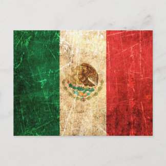 Carte Postale Drapeau mexicain Vintage rayé et usé