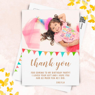 Carte Postale Drapeau mignon de Bunte Anniversaire Photo Merci