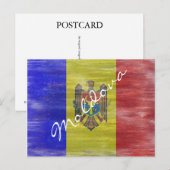 Carte Postale Drapeau moldave en détresse (Devant / Derrière)