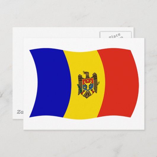 Carte postale Drapeau Moldavie (Devant / Derrière)