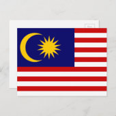 Carte Postale Drapeau mondial de Malaisie (Devant / Derrière)