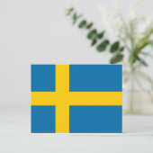 Carte Postale Drapeau mondial de Suède (Debout devant)