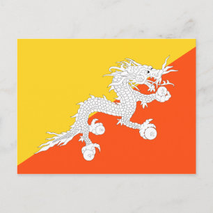 Carte Postale Drapeau mondial du Bhoutan