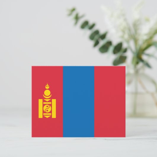 Carte Postale Drapeau mongol, Drapeau de la Mongolie (Debout devant)