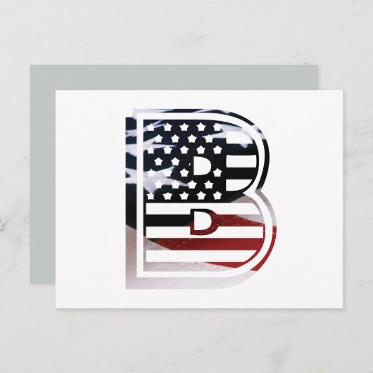 Carte Postale Drapeau Monogramme B USA (Devant / Derrière)