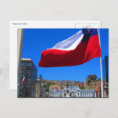 Carte Postale drapeau municipal de valparaíso (Devant / Derrière)