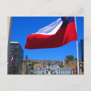 Carte Postale drapeau municipal de valparaíso