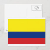 Carte Postale Drapeau national de Colombie (Devant / Derrière)