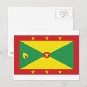Carte Postale Drapeau national de la Grenade (Devant / Derrière)