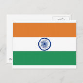 Carte Postale Drapeau national de l'Inde (Devant / Derrière)