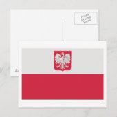 Carte Postale Drapeau national de Pologne (Devant / Derrière)