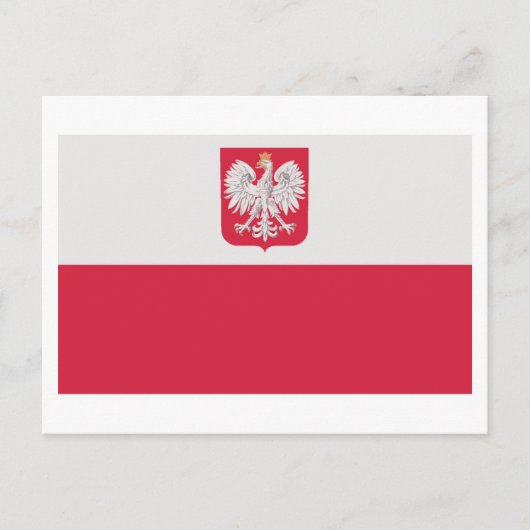 Carte Postale Drapeau national de Pologne (Devant)