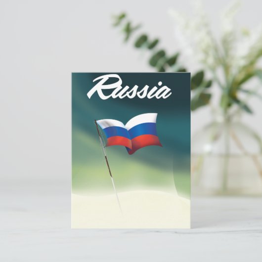Carte Postale Drapeau national de Russie (Debout devant)