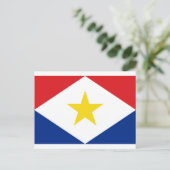 Carte Postale Drapeau national de Saba (Debout devant)