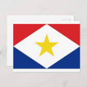 Carte Postale Drapeau national de Saba (Devant / Derrière)