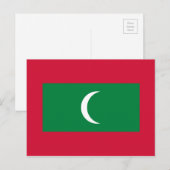 Carte Postale Drapeau national des Maldives (Devant / Derrière)