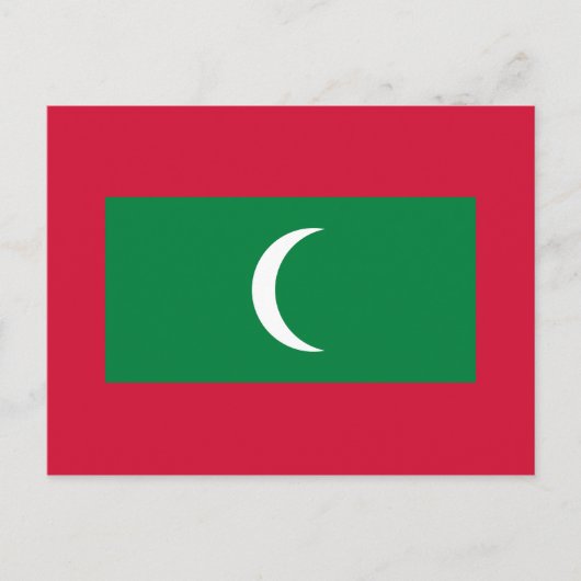 Carte Postale Drapeau national des Maldives (Devant)